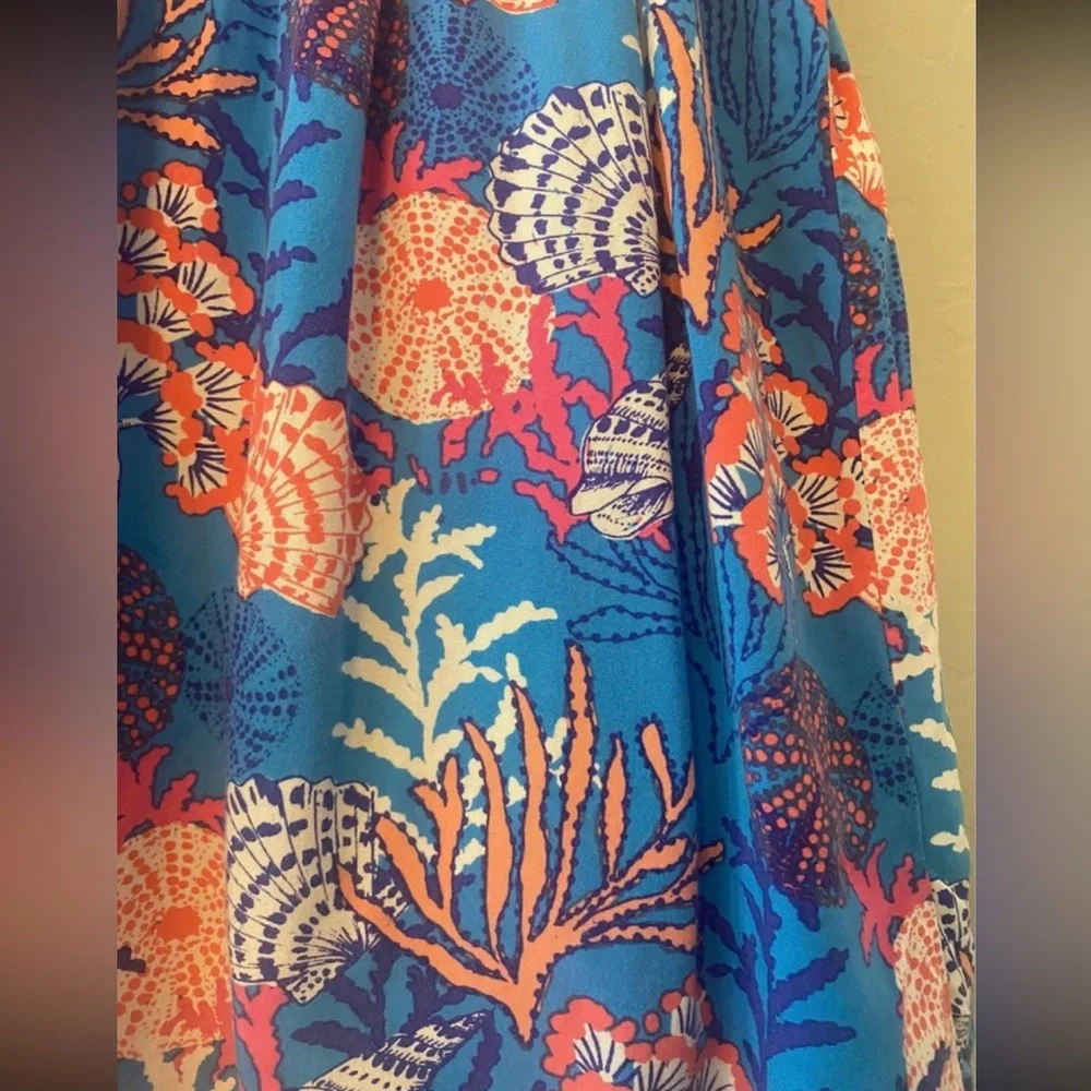 Gymboree blue coral print dress size 4